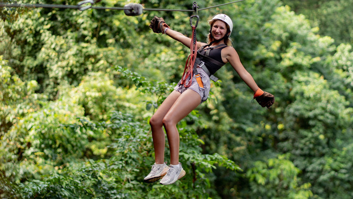 Canopy rider at Vista Los Sueños Adventure Park, Herradura