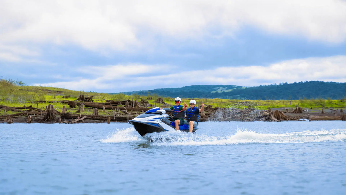 Guided jet ski ride on Lake Arenal with the volcanic landscape in view