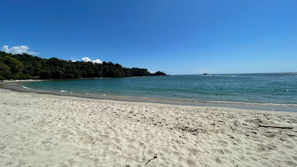 White sand beach and coastline at Manuel Antonio National Park, Costa Rica