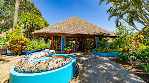 Ayura Spa entrance and gardens at Xandari