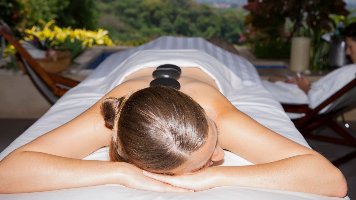 Hot stone massage at Ayura Spa, Xandari