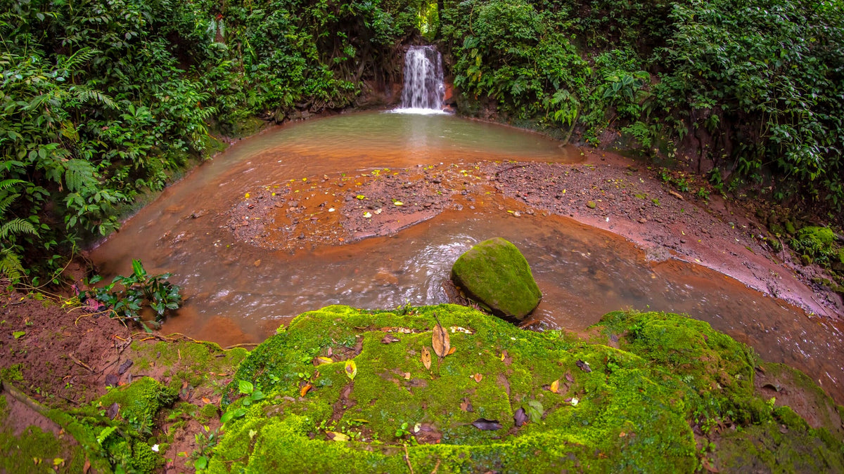 Rock pool and waterfall on Xandari Resort’s nature trails