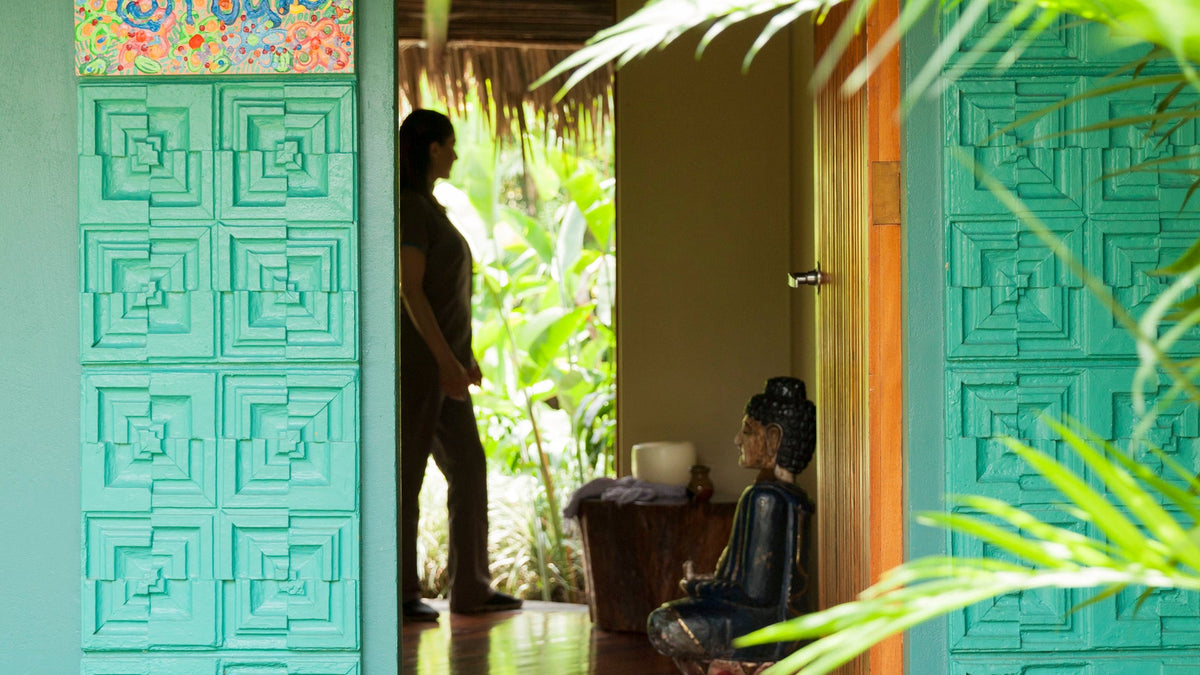 Entrance to the yoga studio at Xandari Resort, Alajuela